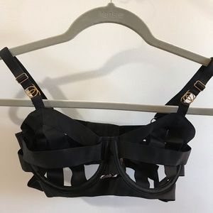 Brand new with tags, black Victoria’s Secret bondage bra.